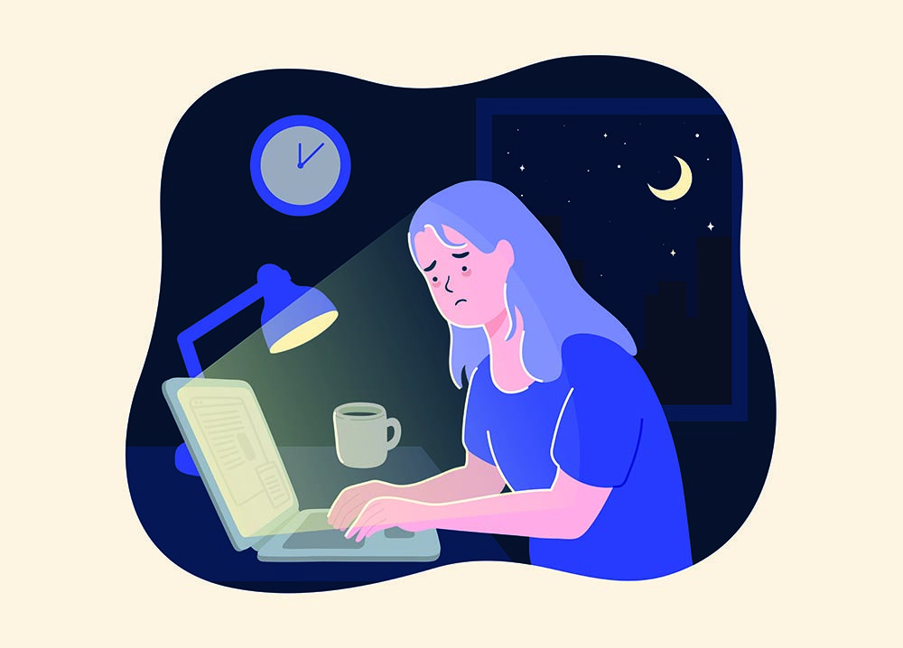 Woman working harder