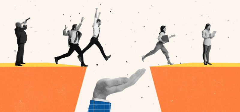 Without self-awareness, mindful leadership is not possible, thus leading to failure. The leader's stable hand prevents his team from falling