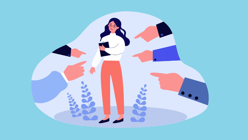 Pointing fingers at a team member, demonstrating blame culture