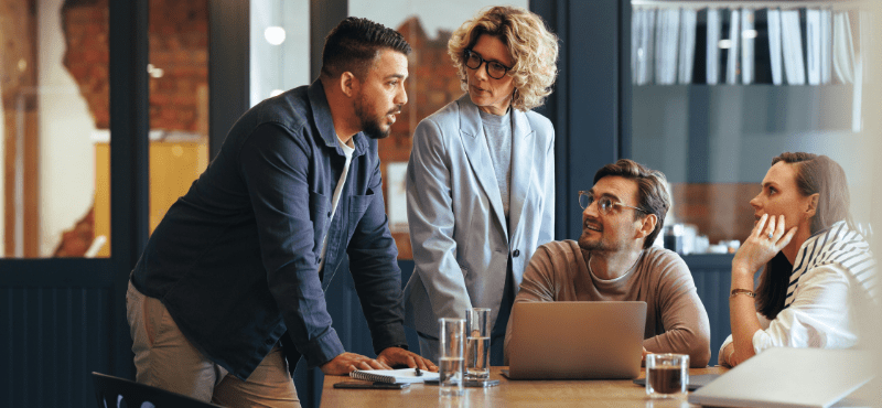 Team exhibiting collaboration through quality leadership