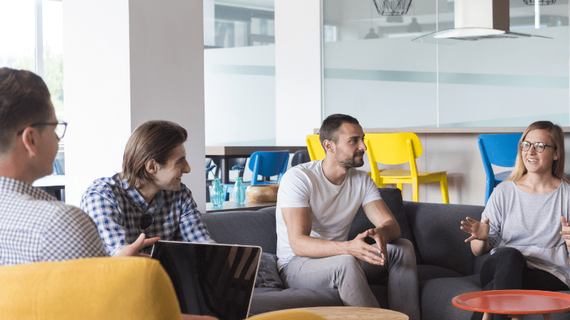 Team effectively communicating due to active listening in leadership